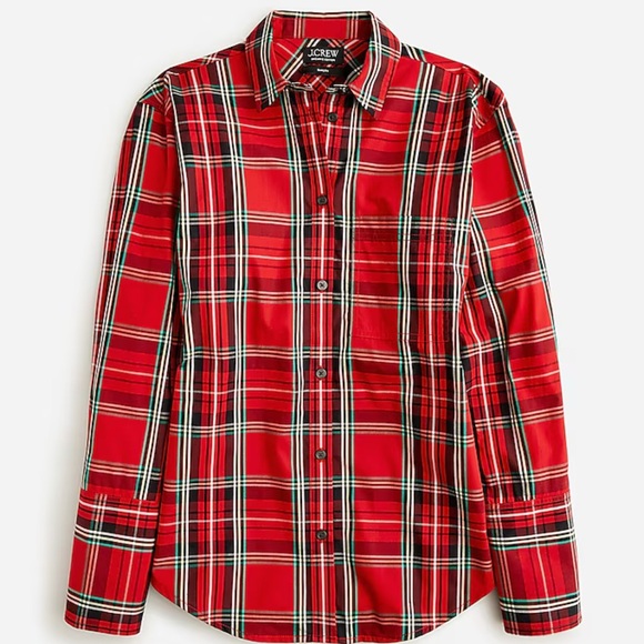 J. Crew Tops - J. Crew Garçon Tartan Plaid Shirt, Poplin Organic Cotton, size 2